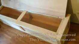 Built-in furniture bench with storage lid 72" long custom kitchen bench with piano hinge lid