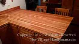 Cherry butcher block island counter top Kitchen island with new Cherry butch block surface
